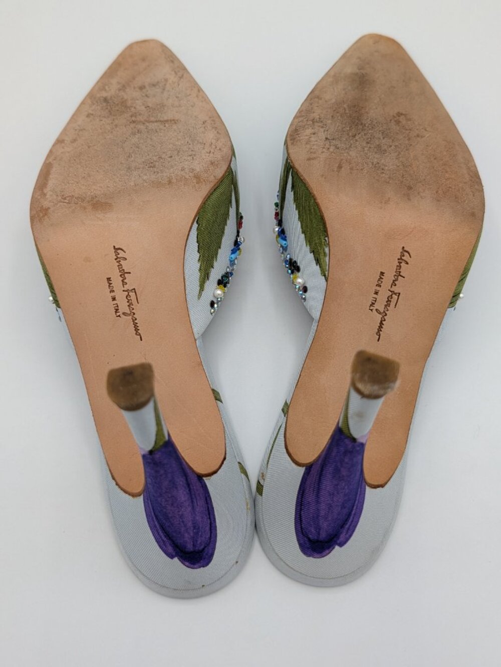 RARE Vintage Salvatore Ferragamo Shoe and Handbag Botanical Set - Picture 4 of 7